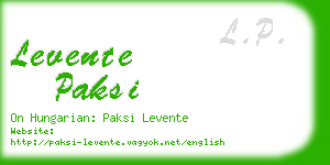 levente paksi business card